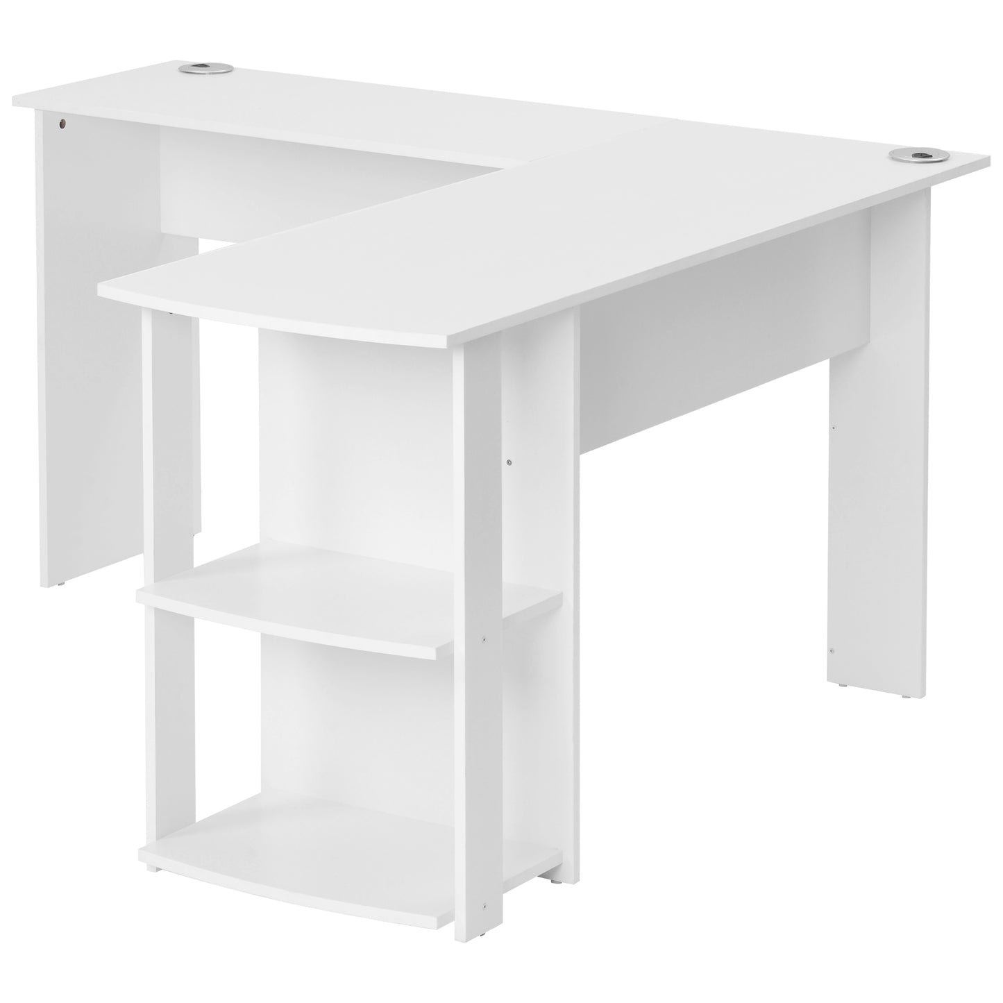 Corner Desk Office Desk for Home L-Shaped Desk Gaming Desk Large Computer Desk PC Laptop Study Gaming Table Workstation for Home Office, Easy to Assemble (White)