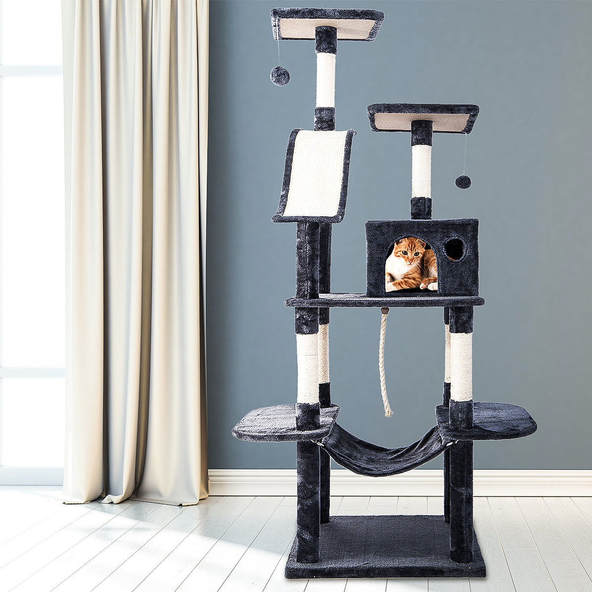 Cat Kitten Tree Cat Climbing Scratching Post Cat Scratcher Activity Centre 170cm