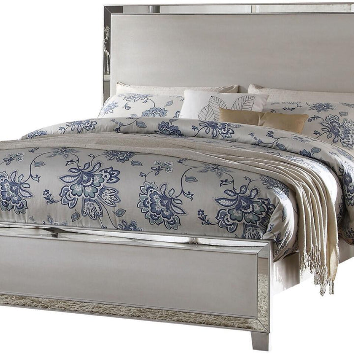Voeville II Eastern King Bed in Platinum PU & Platinum 24827EK