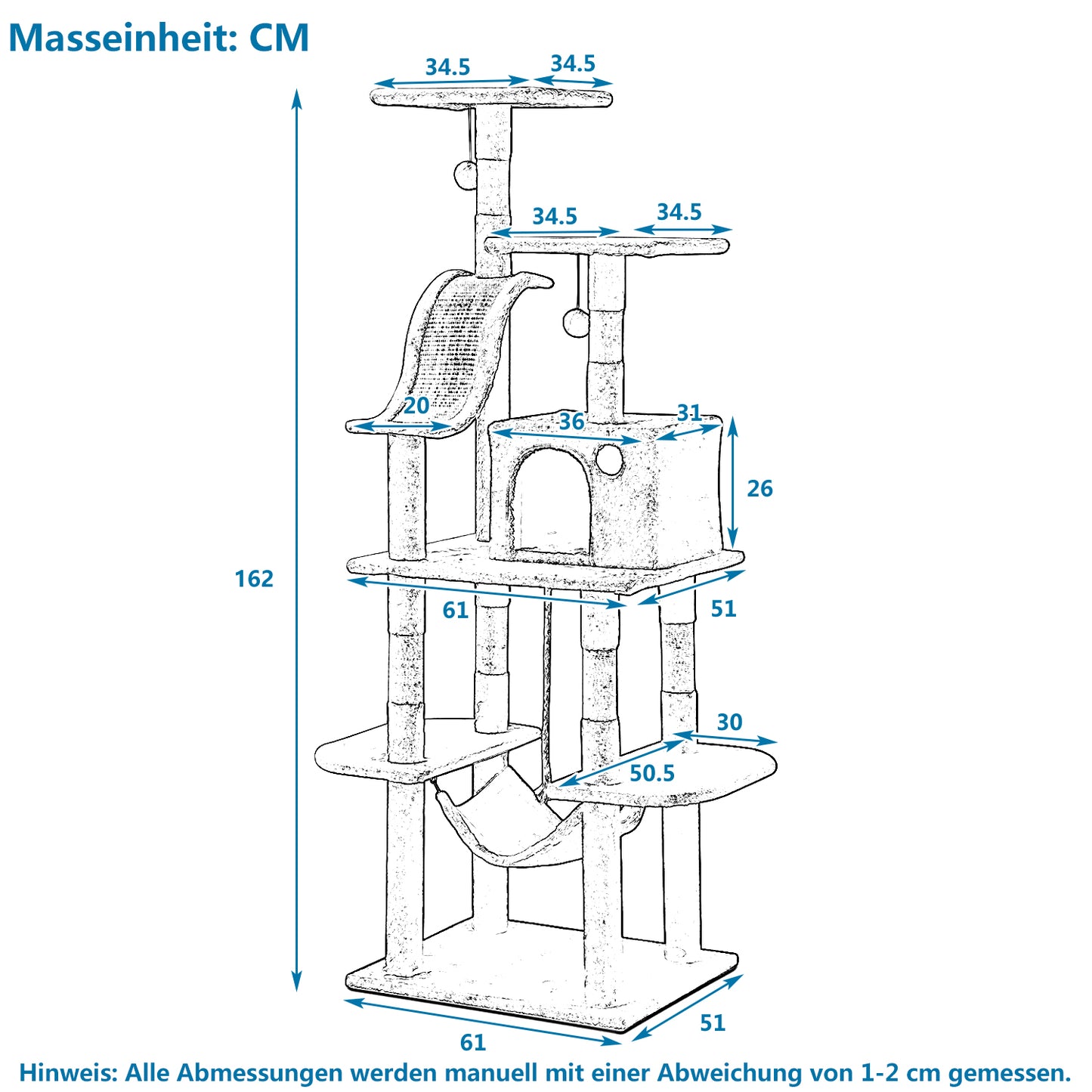 Cat Kitten Tree Cat Climbing Scratching Post Cat Scratcher Activity Centre 170cm