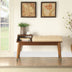 Baptis Bench w/Storage in Beige Fabric & Walnut 96774