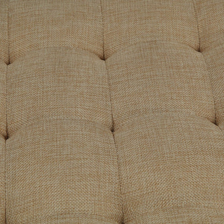 Baptis Bench w/Storage in Beige Fabric & Walnut 96774