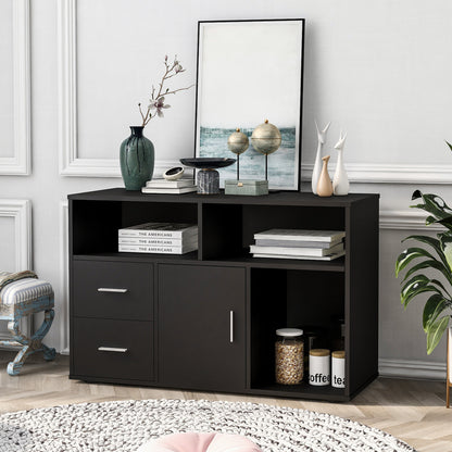 Modern Sideboard Storage Cabinet Table TV Unit with 2 Drawers and 1 Door, for Dining Room, Living Room, Kitchen,Hallway and Office,Storage Furniture