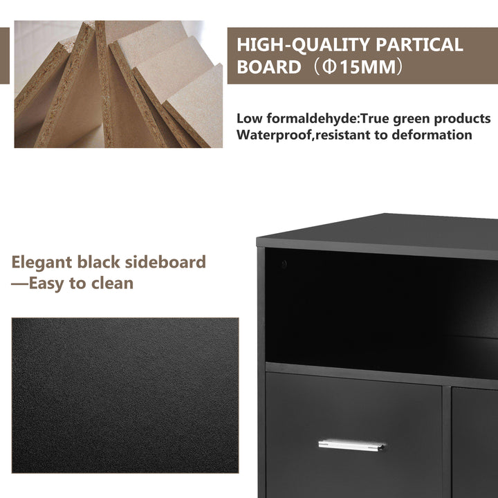 Modern Sideboard Storage Cabinet Table TV Unit with 2 Drawers and 1 Door, for Dining Room, Living Room, Kitchen,Hallway and Office,Storage Furniture