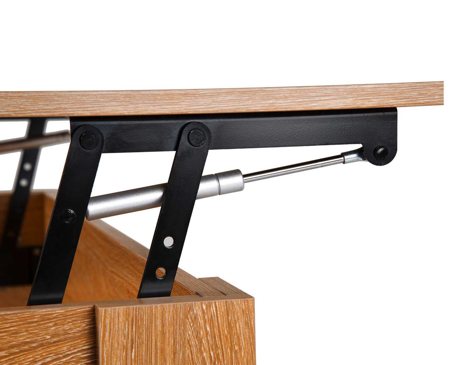 Lift up Top Coffee Table with storage and shelf living room(Oak)