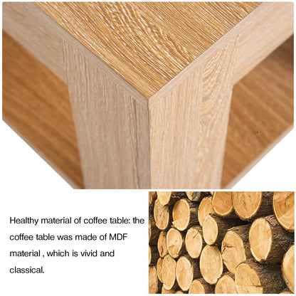 Lift up Top Coffee Table with storage and shelf living room(Oak)