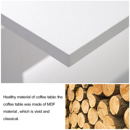 Lift up Top Coffee Table with storage and shelf living room(White)