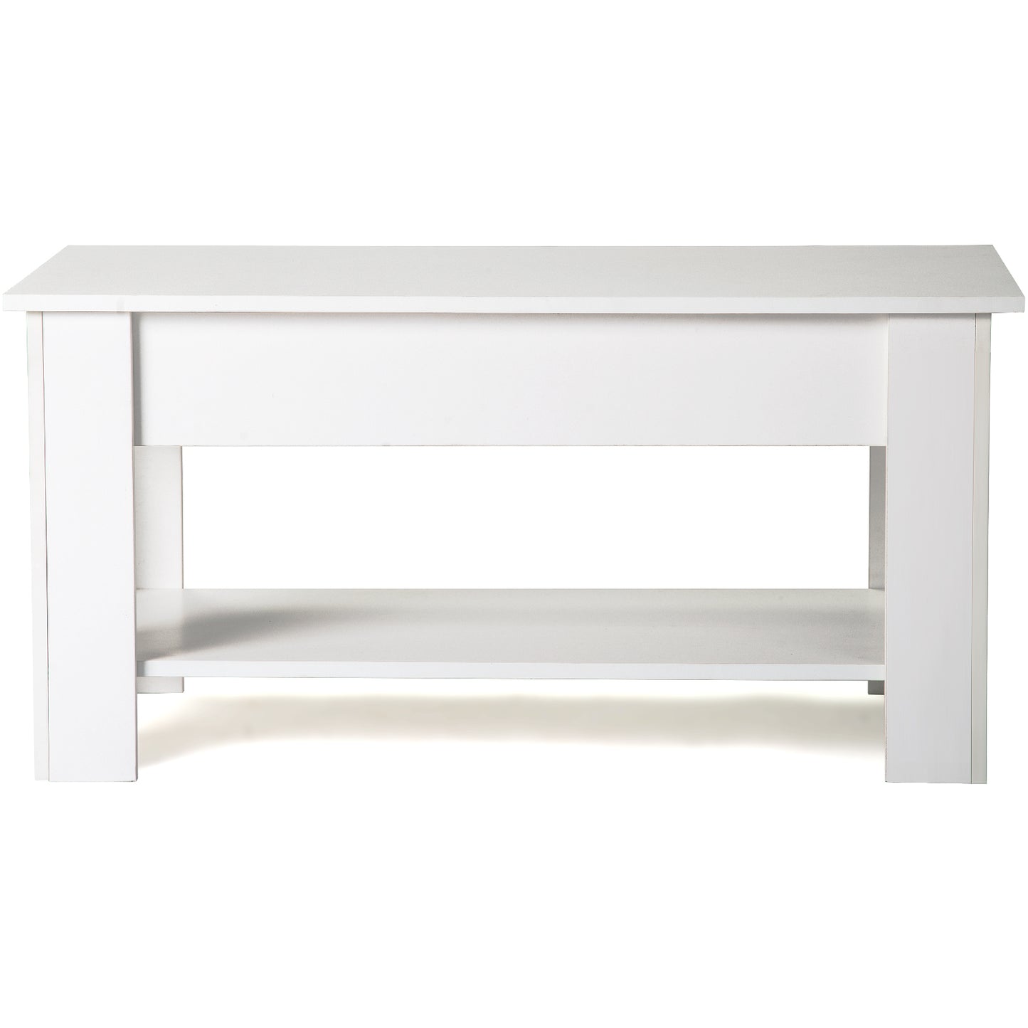 Lift up Top Coffee Table with storage and shelf living room(White)