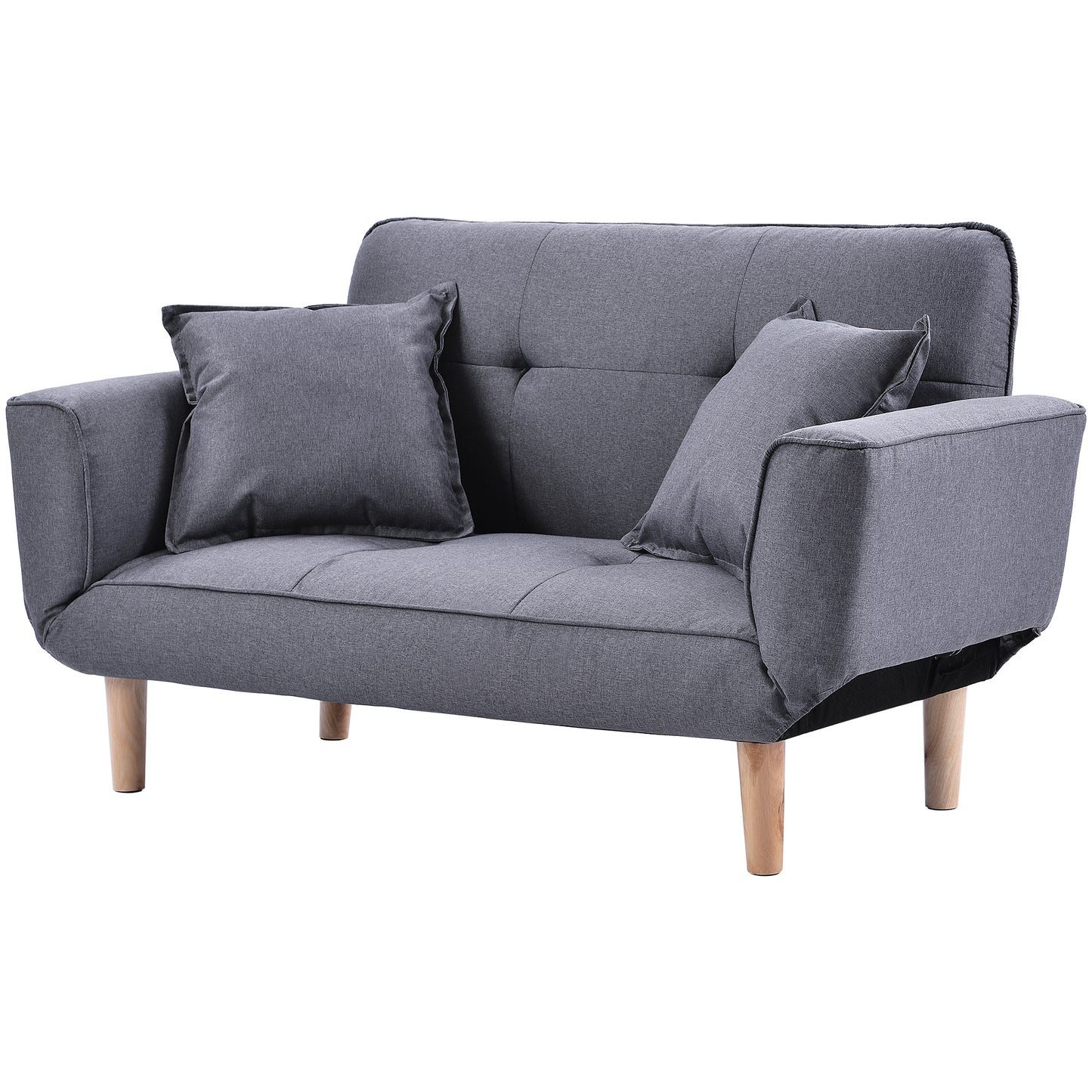Sofa Bed Modern and Simple Gray Sofa Linen Fabric with Grab Living Room 2 Seater Sofa Couch Settee Recliner Sleeper Light Gray