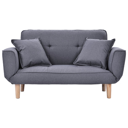 Sofa Bed Modern and Simple Gray Sofa Linen Fabric with Grab Living Room 2 Seater Sofa Couch Settee Recliner Sleeper Light Gray
