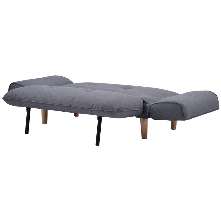 Sofa Bed Modern and Simple Gray Sofa Linen Fabric with Grab Living Room 2 Seater Sofa Couch Settee Recliner Sleeper Light Gray