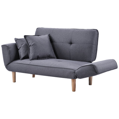 Sofa Bed Modern and Simple Gray Sofa Linen Fabric with Grab Living Room 2 Seater Sofa Couch Settee Recliner Sleeper Light Gray