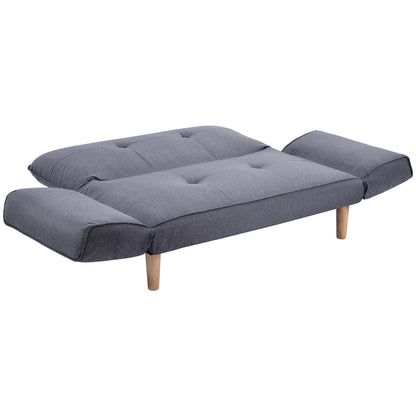 Sofa Bed Modern and Simple Gray Sofa Linen Fabric with Grab Living Room 2 Seater Sofa Couch Settee Recliner Sleeper Light Gray
