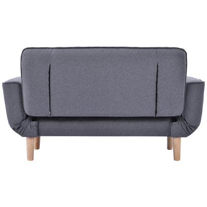 Sofa Bed Modern and Simple Gray Sofa Linen Fabric with Grab Living Room 2 Seater Sofa Couch Settee Recliner Sleeper Light Gray