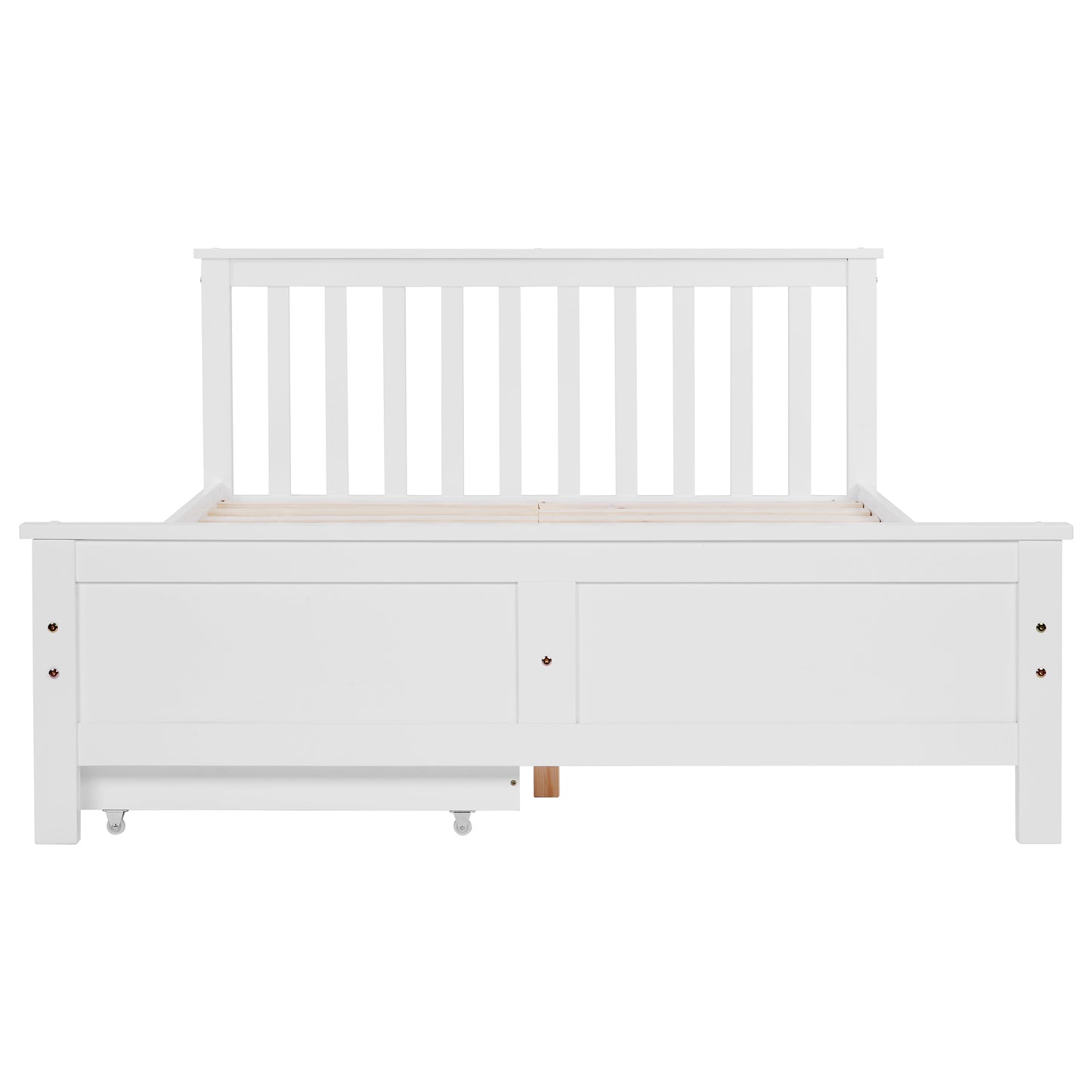 Wooden Solid White Pine Storage Bed With Drawers Bed Furniture Frame For Adults, Kids, Teenagers 4ft6 Double (White 190x135cm)