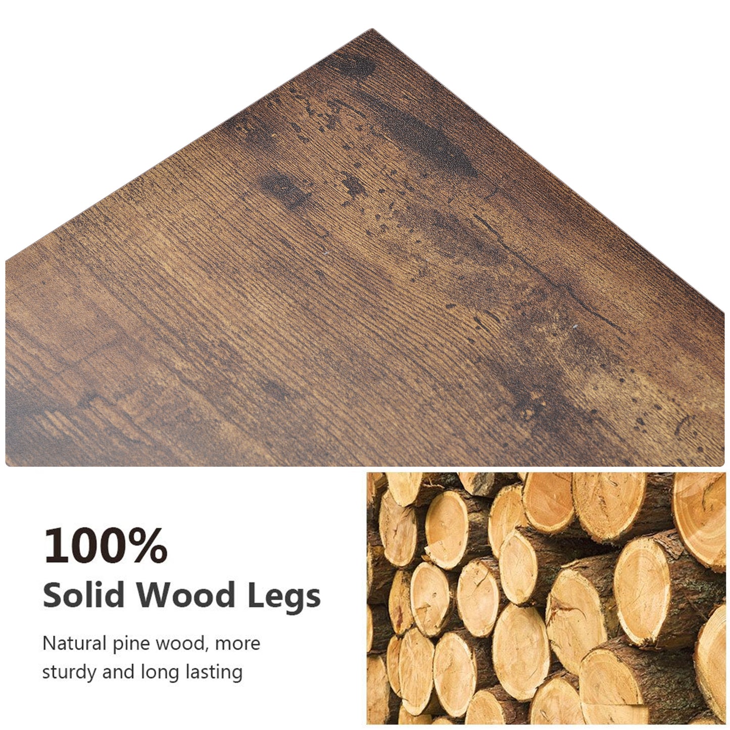 Lift up Top Coffee Table with storage and shelf living room(Rustic Brown)