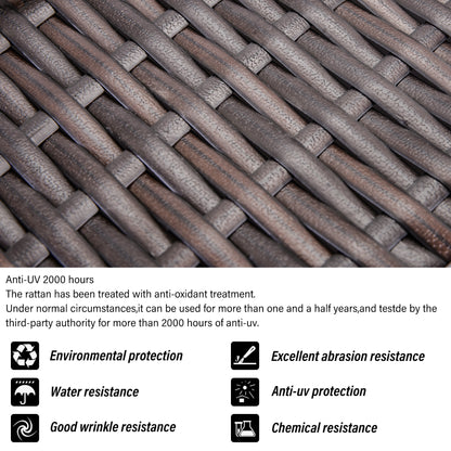 Garden Corner Sofa Rattan Corner Sofa Garden Furniture Patio Set Garden Entertaining Set Garden Rattan Furniture Lounge Set (Brown)