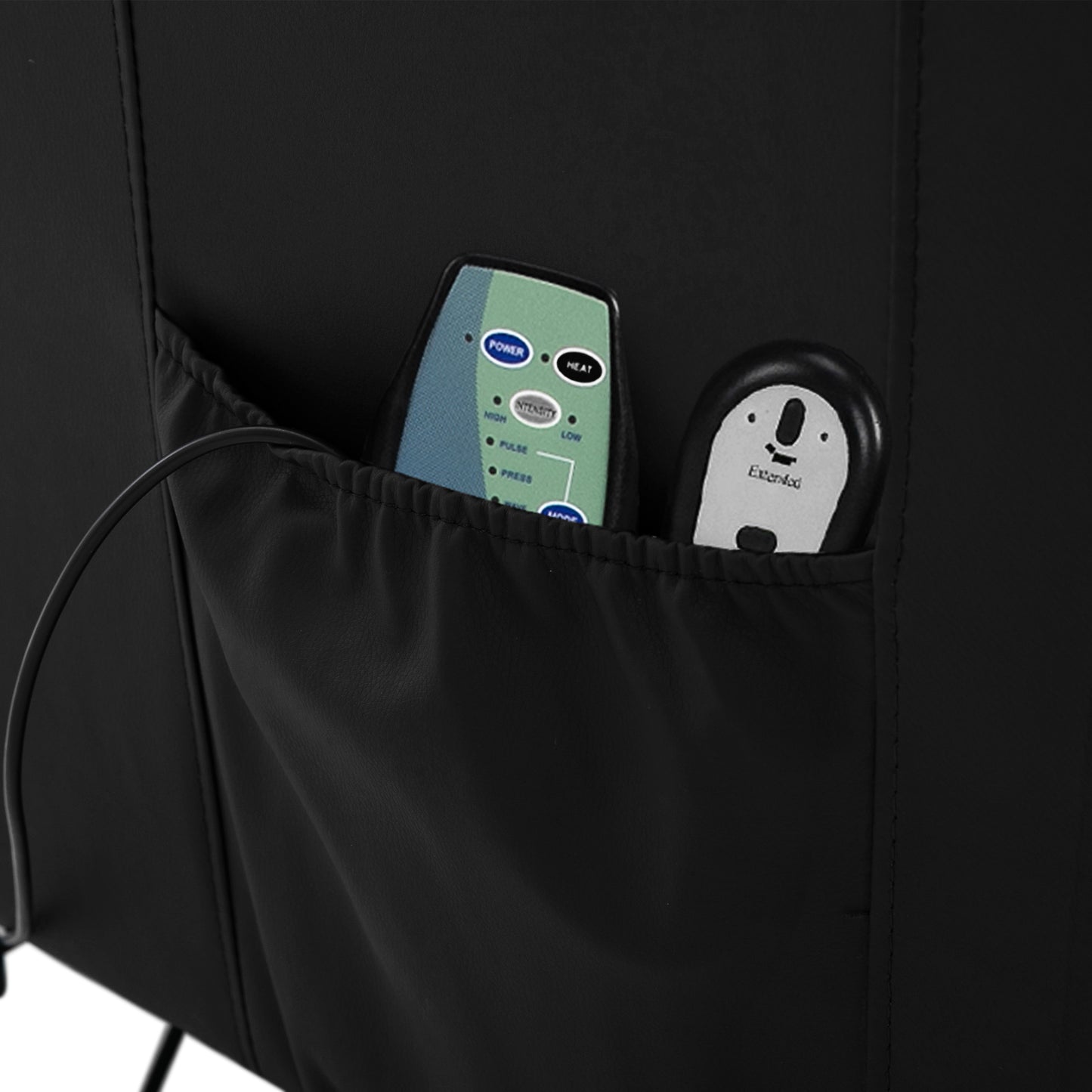 Power Massage Lift Recliner Chair with Heat & Vibration for Elderly, Heavy Duty and Safety Motion Reclining Mechanism, 2 Side Pockets , Remote control, Faux Leather