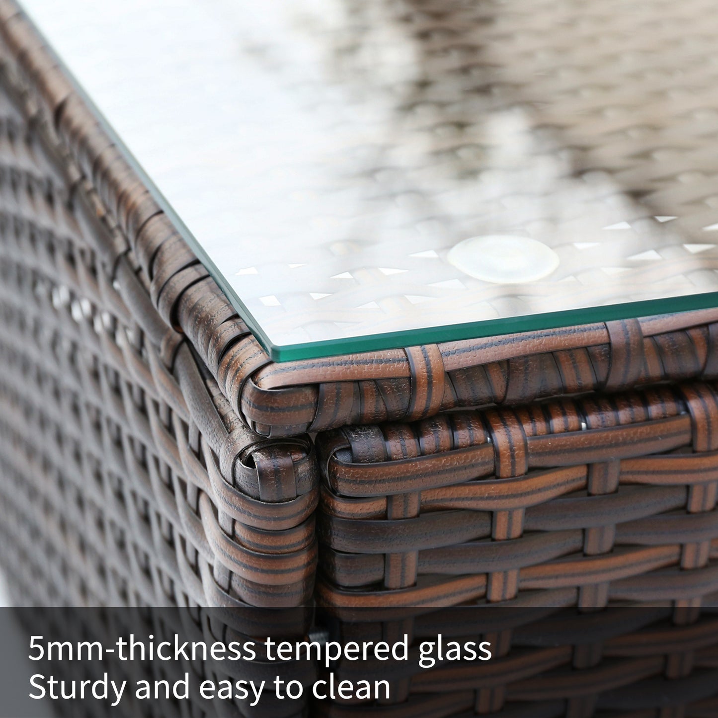 Garden Corner Sofa Rattan Corner Sofa Garden Furniture Patio Set Garden Entertaining Set Garden Rattan Furniture Lounge Set (Brown)