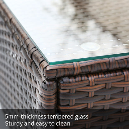 Garden Corner Sofa Rattan Corner Sofa Garden Furniture Patio Set Garden Entertaining Set Garden Rattan Furniture Lounge Set (Brown)