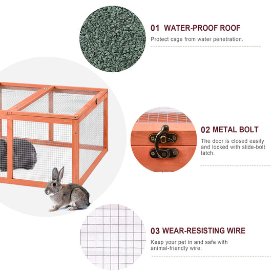 Outdoor Bunny Rabbit Hutch Tortoise House Outdoor Tortoises Enclosure Chicken Coop Duck House Guinea Pig Cage for Small Animals with Run Spacious Wooden Chicken Coop Bunny Rabbit Hutch Pet Hutch