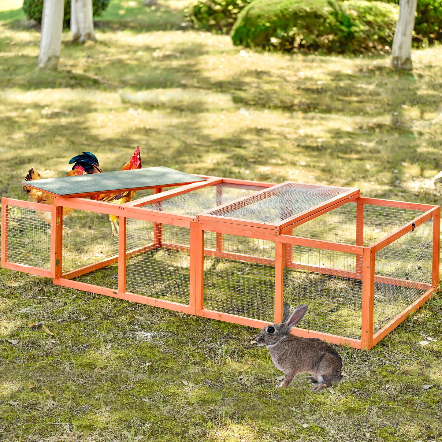Outdoor Bunny Rabbit Hutch Tortoise House Outdoor Tortoises Enclosure Chicken Coop Duck House Guinea Pig Cage for Small Animals with Run Spacious Wooden Chicken Coop Bunny Rabbit Hutch Pet Hutch