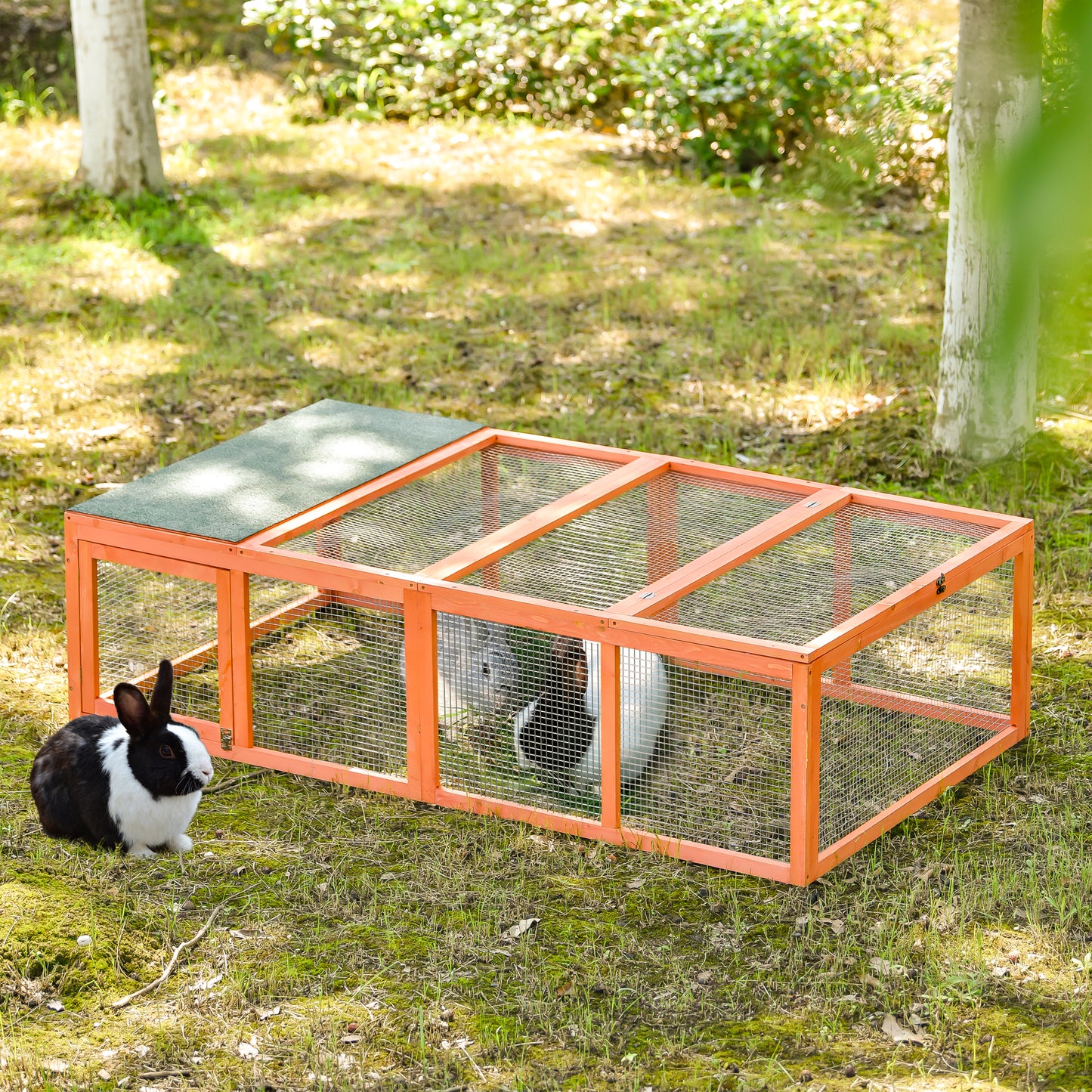 Outdoor Bunny Rabbit Hutch Tortoise House Outdoor Tortoises Enclosure Chicken Coop Duck House Guinea Pig Cage for Small Animals with Run Spacious Wooden Chicken Coop Bunny Rabbit Hutch Pet Hutch
