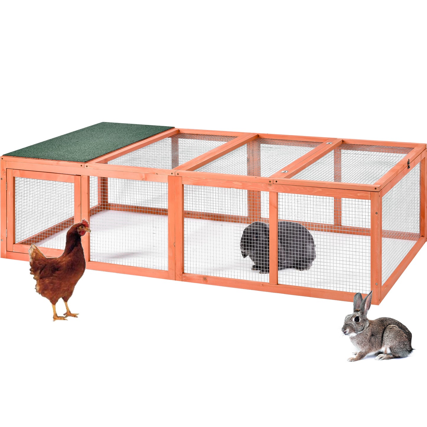 Outdoor Bunny Rabbit Hutch Tortoise House Outdoor Tortoises Enclosure Chicken Coop Duck House Guinea Pig Cage for Small Animals with Run Spacious Wooden Chicken Coop Bunny Rabbit Hutch Pet Hutch