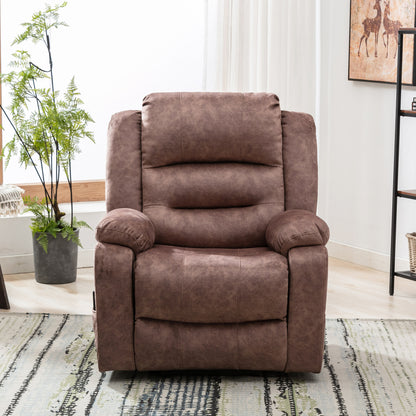 Electric Power Lift Recliner Chair Sofa with Massage and Heat for Elderly 2 Side Pockets USB Ports Single Recliner Chairs for Living Room Overstuffed Breathable Fabric Reclining