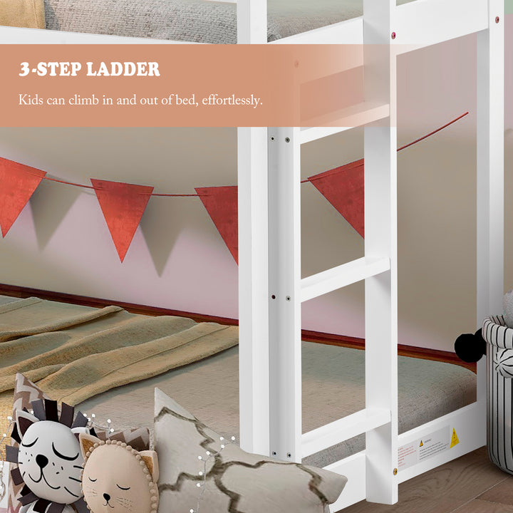3FT Treehouse Bunk bed, Cabin Bed Frame, Mid-Sleeper with Treehouse Canopy & Ladder (white)