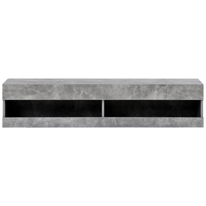 TV Stand with LED Lights, Floating Entertainment Center Media Console, Wall Mounted High Gloss Modern Storage Shelf