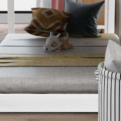 3FT Treehouse Bunk bed, Cabin Bed Frame, Mid-Sleeper with Treehouse Canopy & Ladder (white)