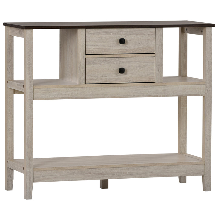 2 drawers Sideboard, Kitchen Buffet, Cupboard Storage Cabinet, natural, 106*40*90 cm