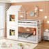 3FT Treehouse Bunk bed, Cabin Bed Frame, Mid-Sleeper with Treehouse Canopy & Ladder (white)