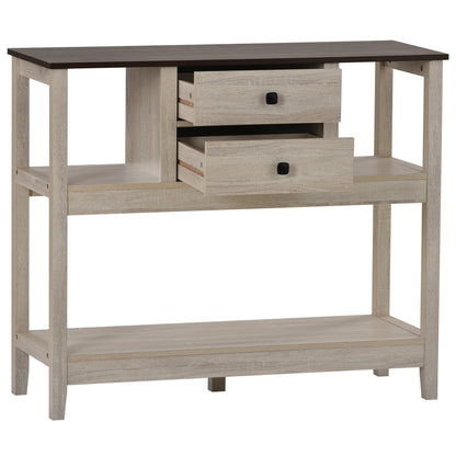 2 drawers Sideboard, Kitchen Buffet, Cupboard Storage Cabinet, natural, 106*40*90 cm