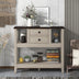 2 drawers Sideboard, Kitchen Buffet, Cupboard Storage Cabinet, natural, 106*40*90 cm
