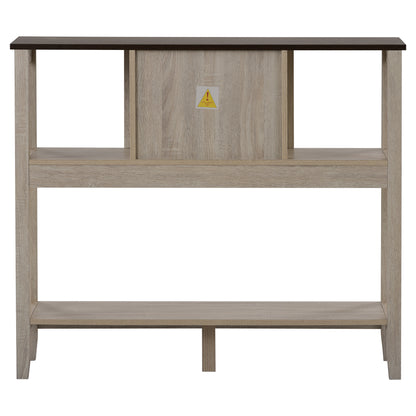 2 drawers Sideboard, Kitchen Buffet, Cupboard Storage Cabinet, natural, 106*40*90 cm