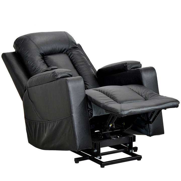 Electric Power Lift Recliner Chair Sofa for Elderly, 3 Positions, Side Pockets and 2 Cup Holders, Remote control, Faux Leather
