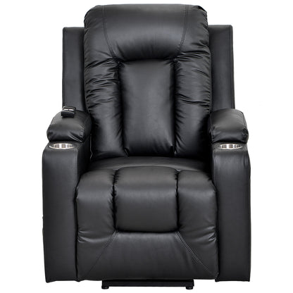 Electric Power Lift Recliner Chair Sofa for Elderly, 3 Positions, Side Pockets and 2 Cup Holders, Remote control, Faux Leather