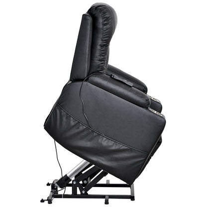 Electric Power Lift Recliner Chair Sofa for Elderly, 3 Positions, Side Pockets and 2 Cup Holders, Remote control, Faux Leather
