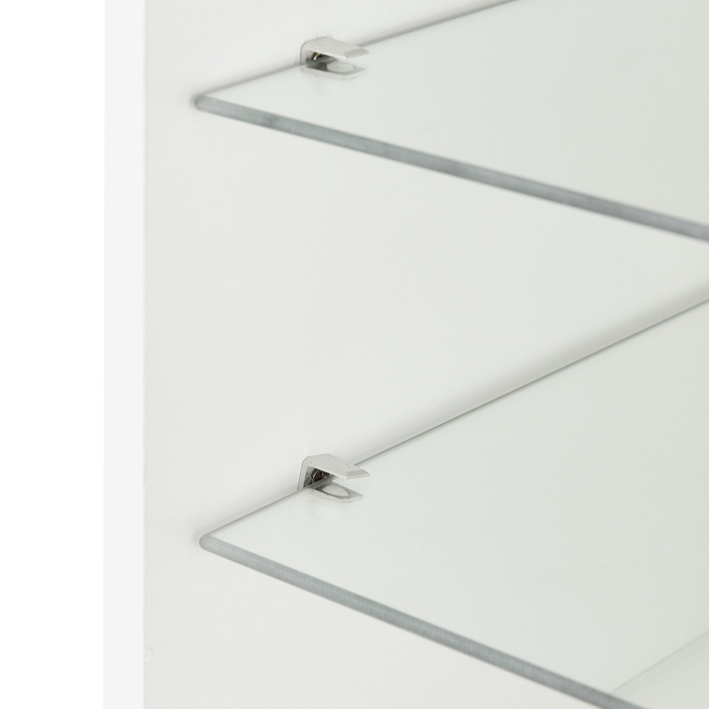 High Gloss Coffee Table, Modern Style MDF Furniture Coffee Table Chipboard Storage Table with LED and Drawer Light for Living Room (White)