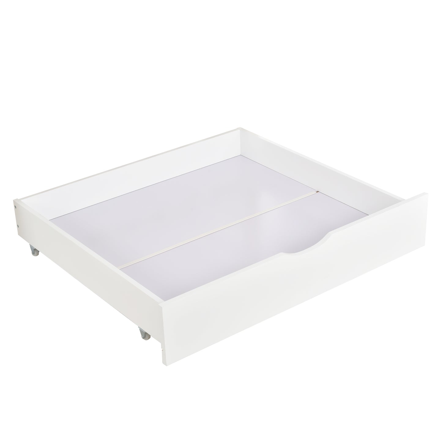 Wooden Single Cabin Bed, House Bed with Two Storage Drawers, Playhouse Bed with Roof for Children Girls and Boys, 190*90 in Natural and White, Easy Assembly