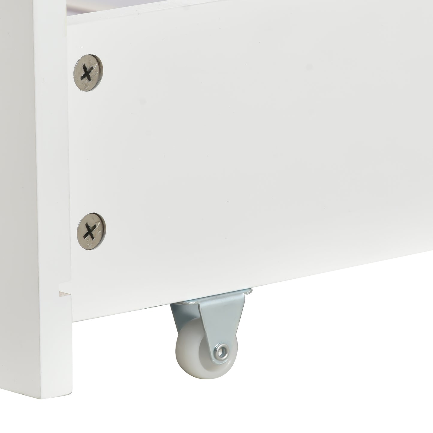 Wooden Single Cabin Bed, House Bed with Two Storage Drawers, Playhouse Bed with Roof for Children Girls and Boys, 190*90 in Natural and White, Easy Assembly