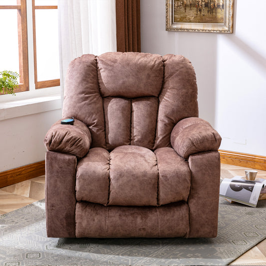 Power Massage Lift Recliner Chair with Heat & Vibration for Elderly, Heavy Duty and Safety Motion Reclining Mechanism - Antiskid Fabric Sofa Contempoary Overstuffed Design