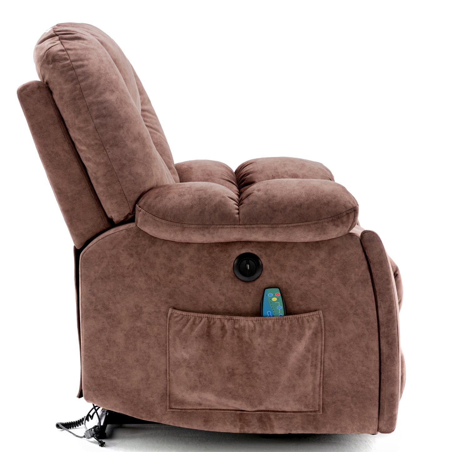 Power Massage Lift Recliner Chair with Heat & Vibration for Elderly, Heavy Duty and Safety Motion Reclining Mechanism - Antiskid Fabric Sofa Contempoary Overstuffed Design