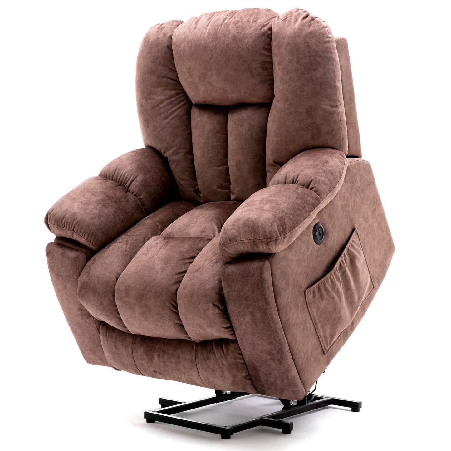 Power Massage Lift Recliner Chair with Heat & Vibration for Elderly, Heavy Duty and Safety Motion Reclining Mechanism - Antiskid Fabric Sofa Contempoary Overstuffed Design