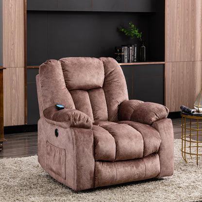 Power Massage Lift Recliner Chair with Heat & Vibration for Elderly, Heavy Duty and Safety Motion Reclining Mechanism - Antiskid Fabric Sofa Contempoary Overstuffed Design