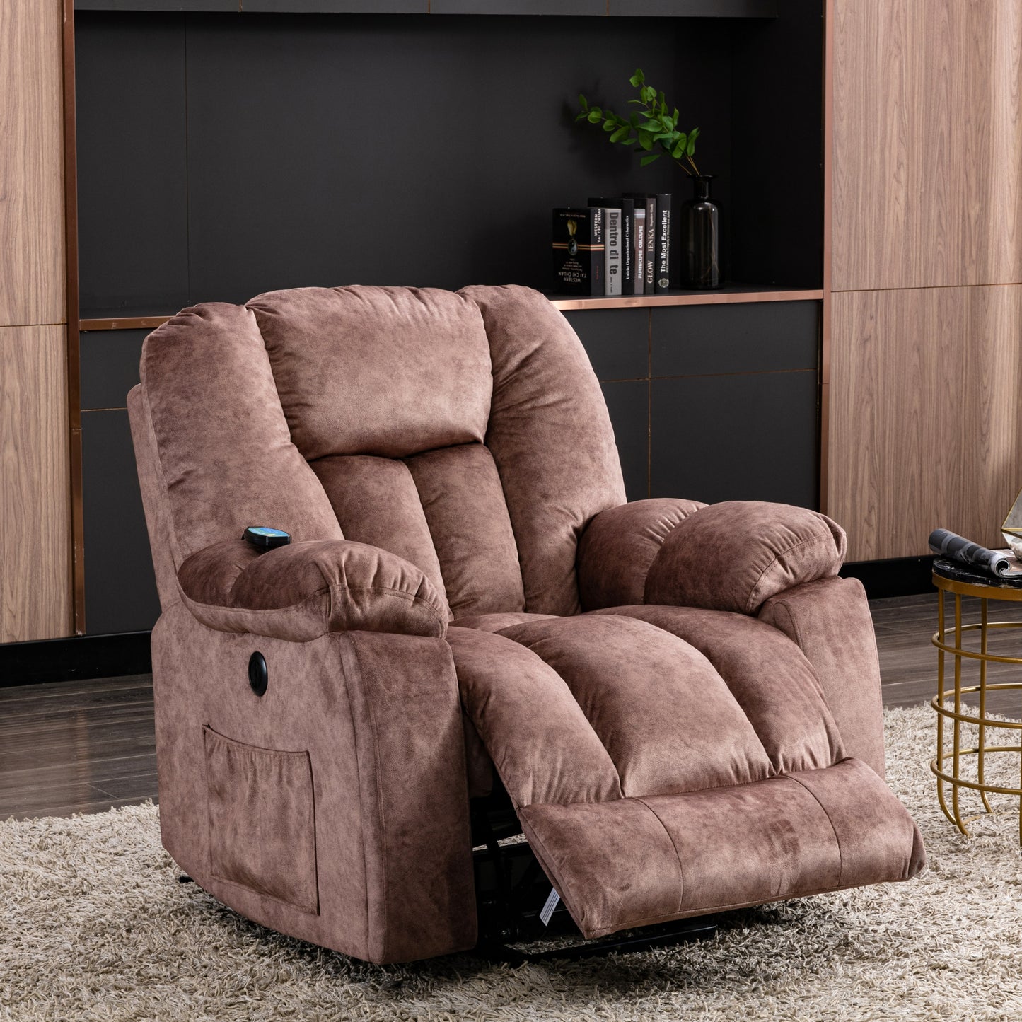 Power Massage Lift Recliner Chair with Heat & Vibration for Elderly, Heavy Duty and Safety Motion Reclining Mechanism - Antiskid Fabric Sofa Contempoary Overstuffed Design