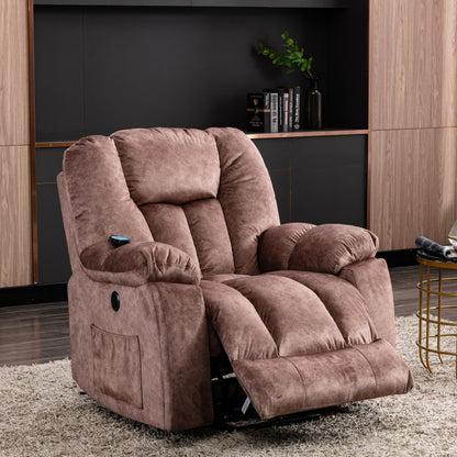 Power Massage Lift Recliner Chair with Heat & Vibration for Elderly, Heavy Duty and Safety Motion Reclining Mechanism - Antiskid Fabric Sofa Contempoary Overstuffed Design