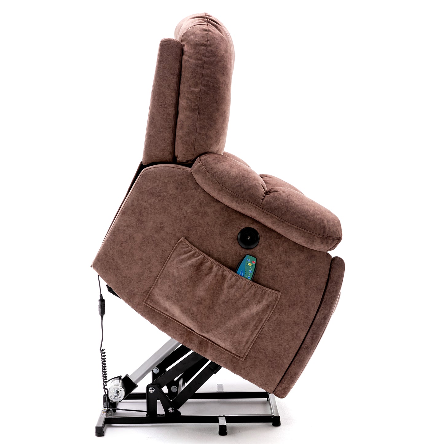 Power Massage Lift Recliner Chair with Heat & Vibration for Elderly, Heavy Duty and Safety Motion Reclining Mechanism - Antiskid Fabric Sofa Contempoary Overstuffed Design